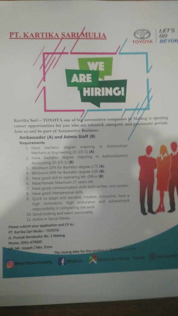 Job Vacancies at PT. Kartika Sari Mulia